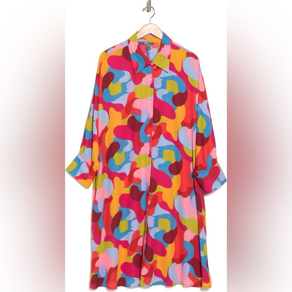 Love x Design Brooklyn III Long Sleeve Shirtdress Size Medium - Picture 2 of 4